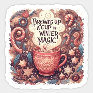 hot cocoa, winter magic Sticker